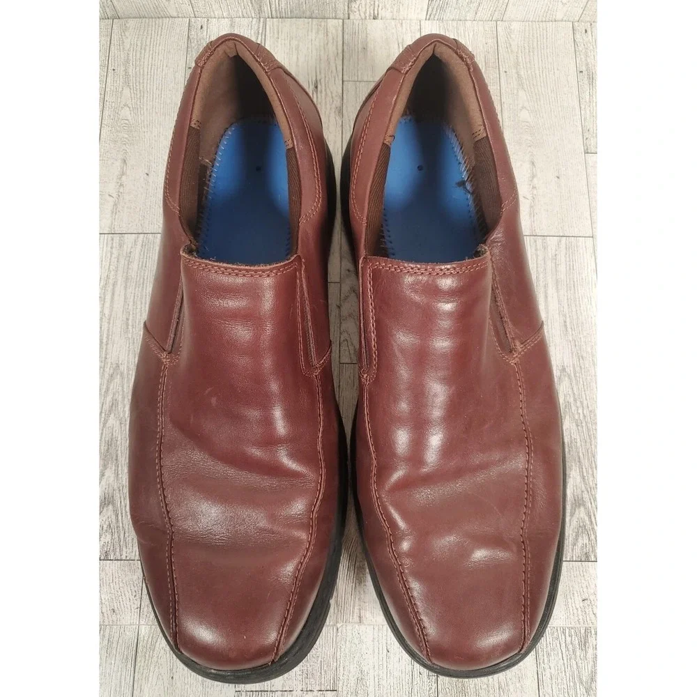 Dunham Mens Shoes Size 13 Brown Leather No Insoles Slip On DAA01BR